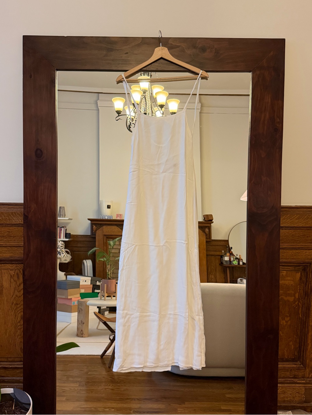 Trois Sleek White Spaghetti-Strap Midi Dress - Size 4 Us — image 4 of 5